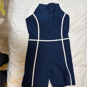 Elegant Navy and White Jumpsuit